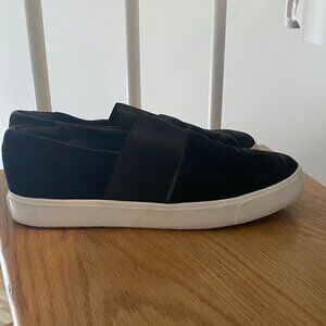 Vince Casual Chic Velvet Slip On Sneakers Gray 9